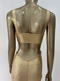 Bronzed Bandage Banquet Dress