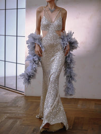 Galaxy Mermaid Sequin Party Dress