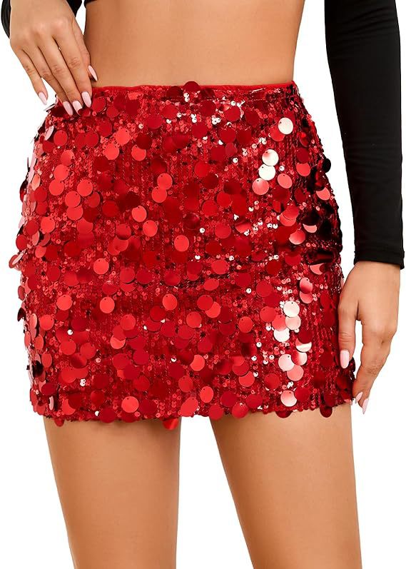 Silver Sequin Mini Skirt