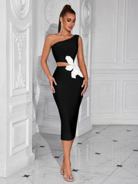 One-Shoulder Bow Bandage Dress