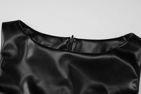 Black PU Leather Mini Dress