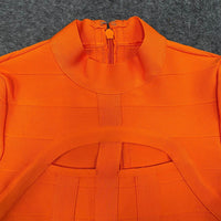 Cutout Long Sleeve Bandage Dress