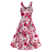1950s Retro Printed A-Line Prom Dress