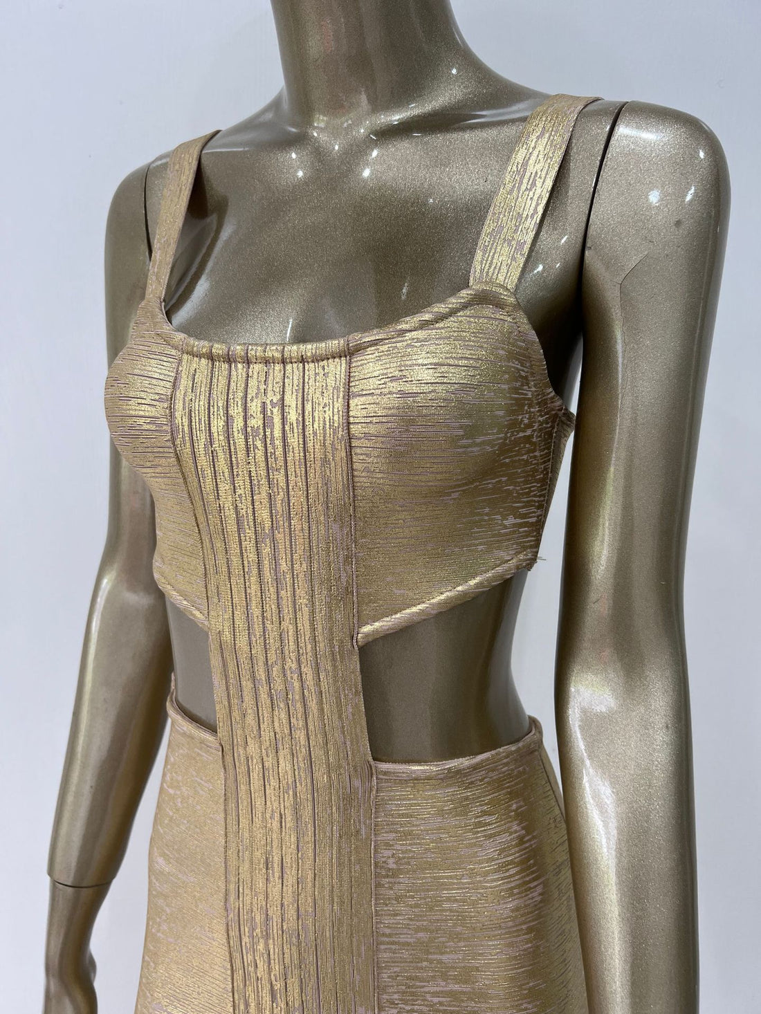 Bronzed Bandage Banquet Dress