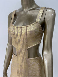 Bronzed Bandage Banquet Dress