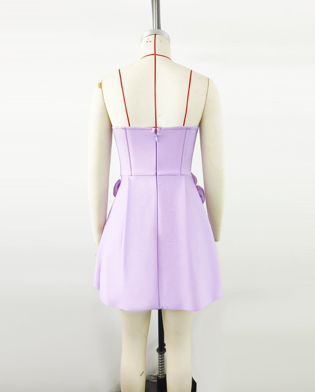 White Rose Strapless Mini Dress