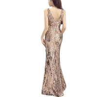Sequin Strap Evening Dress