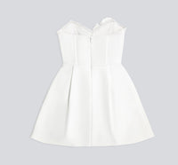 White Rose Strapless Mini Dress