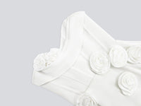 White Rose Strapless Mini Dress