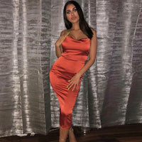 Luna Satin Midi Dress