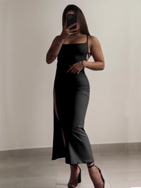 2025 explosive new dress summer high sensibility halter strap Spice Girl bag hip dress
