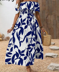 BreezyBelle Off-Shoulder Floral Maxi Dress