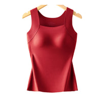 Gilet thermique sans couture avec soutien-gorge intégré – Débardeur grande taille à col carré