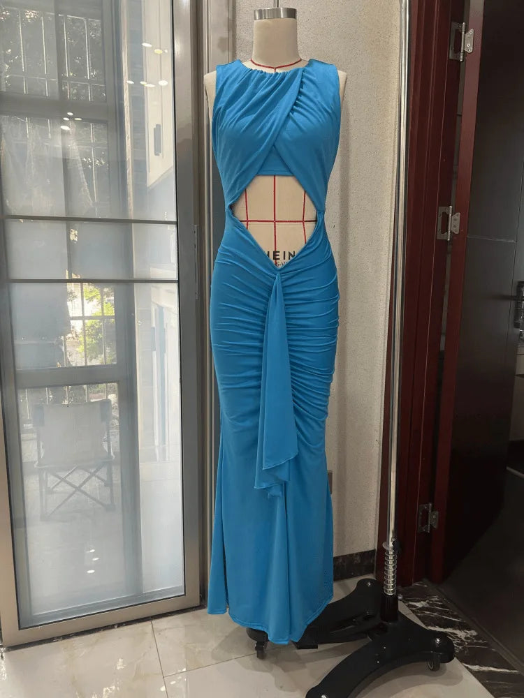 The Hollow-Out Ruched Bodycon Dress