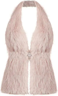Faux Fur Halter Vest