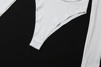 SIsterlinda Swing Collar Bodysuits Woman Elegant Deep V-Neck Ruched Full Sleeve Skinny Stretch Basic Wild Spring Trend Body Tops