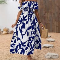 BreezyBelle Off-Shoulder Floral Maxi Dress