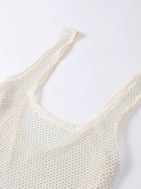 Square-Neck Mesh Sequin Mini Dress – Glitter Cocktail Dress
