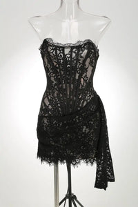 Strapless Lace Mini Dress