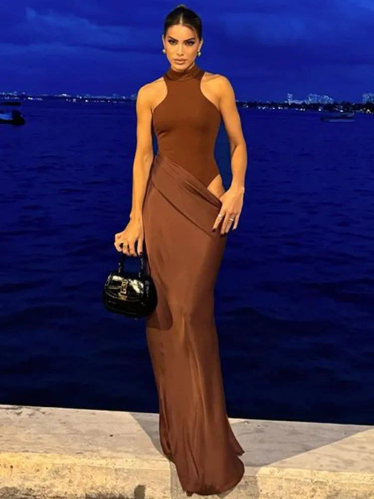 Selene Satin Maxi Dress