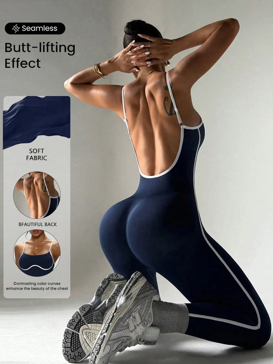 Color-Block Camisole Yoga Jumpsuit