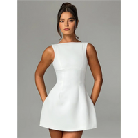 Mock-Neck Zip Sleeveless A-Line Mini Dress – Summer Cocktail