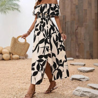 BreezyBelle Off-Shoulder Floral Maxi Dress