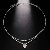 Luxury Rhinestone Double Chain Water Drop Waist Chains Body Jewelry for Women Crystal Body Belly Chain Body Decoration Accessory
