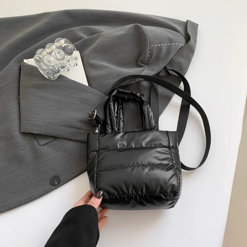 Female Bags Woman Puffy Lightweight Handbag LargeCapacity Quilted Shoulder Bag Adjustable Strap Puffer Tote Handbag Shopping Bag