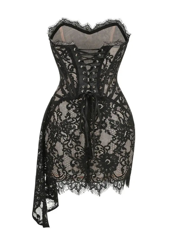 Strapless Lace Mini Dress