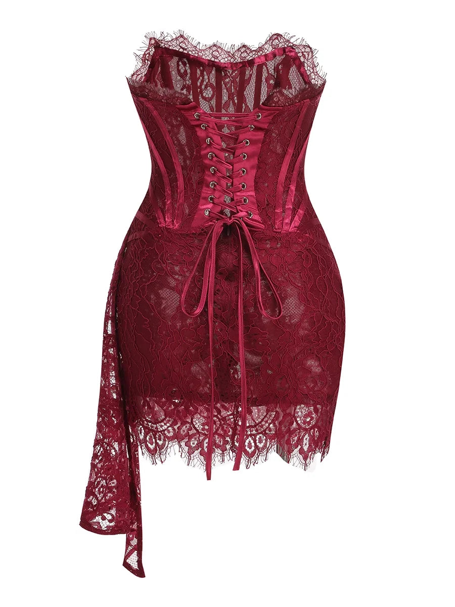 Strapless Lace Mini Dress