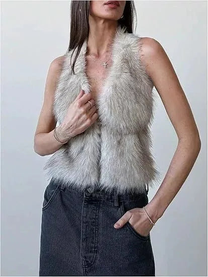 Faux Fur Halter Vest