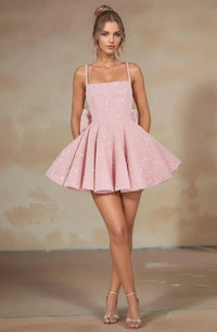Spaghetti-Strap Sequin Graduation Mini Dress – Homecoming