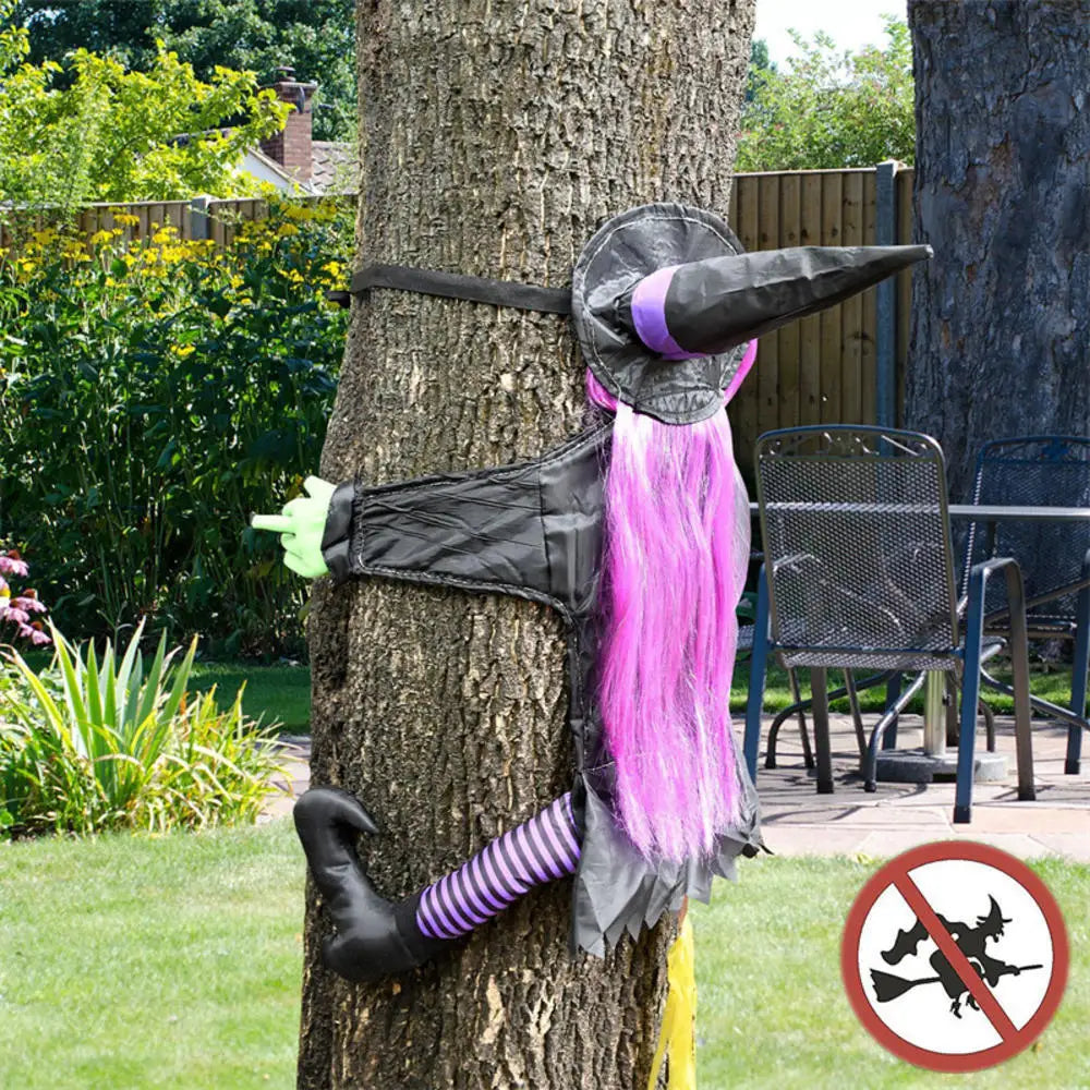 Crashing Witch Tree Decor