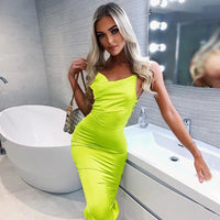 Luna Satin Midi Dress