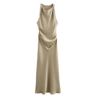 Satin Long Dresses for Women 2026 Summer Slip Midi Dress Woman Sexy Evening Party Dress Sleeveless Female Elegant Dresses