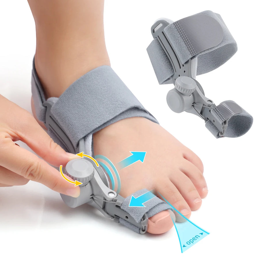 Adjustable Bunion Corrector - Hallux Valgus Big Toe Straightener for Day & Night Pain Relief