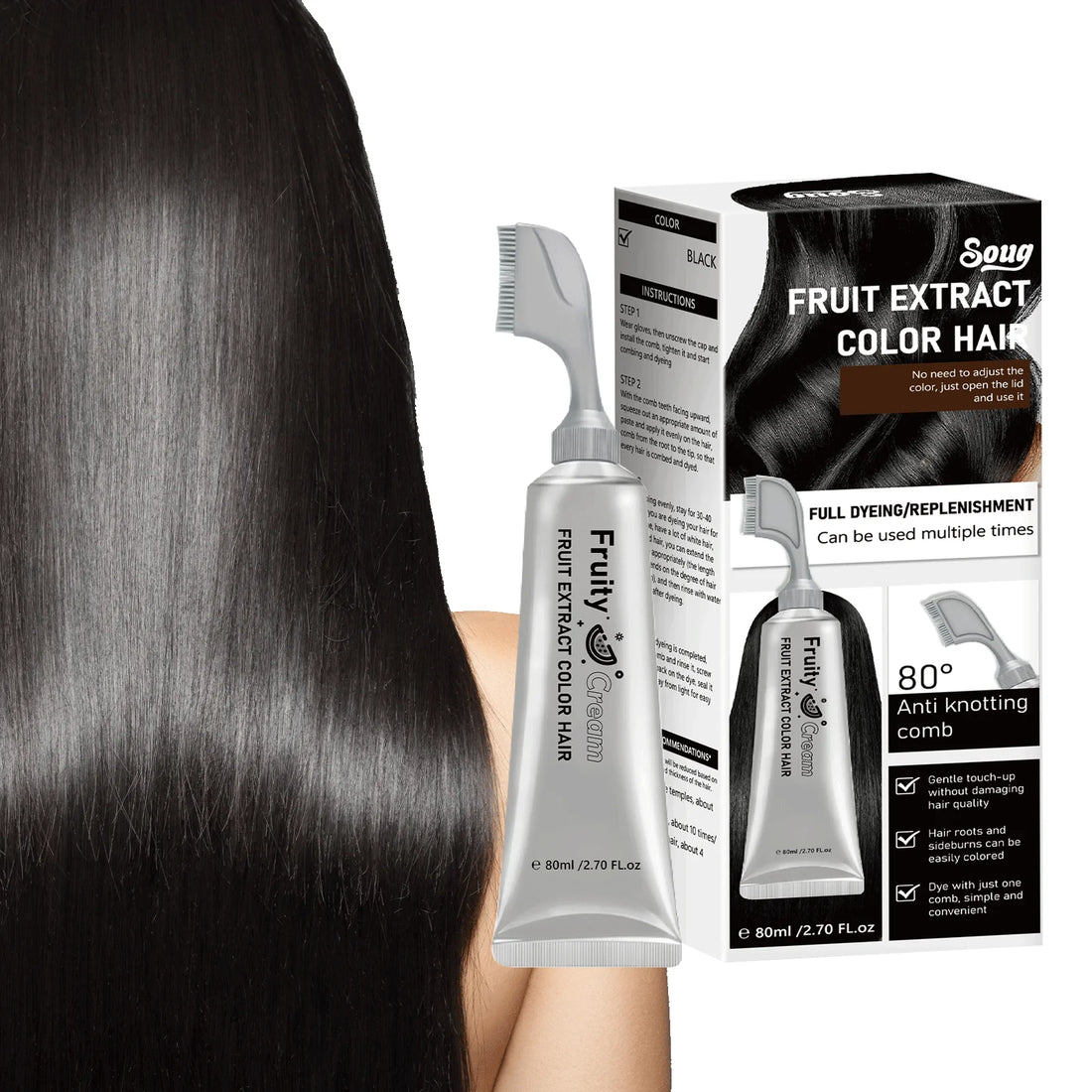 NatureTint Hair Dye Comb — Grey Coverage in Minutes