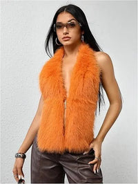 Faux Fur Halter Vest