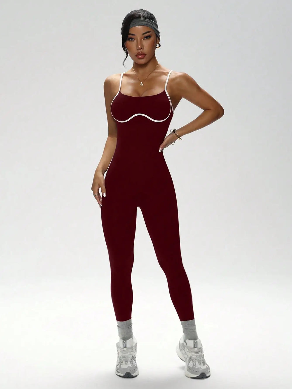 Color-Block Camisole Yoga Jumpsuit