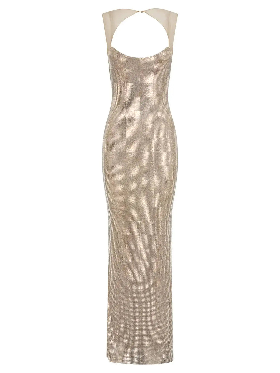 Rhinestone Backless Maxi Party Dress – Summer Evening Gown