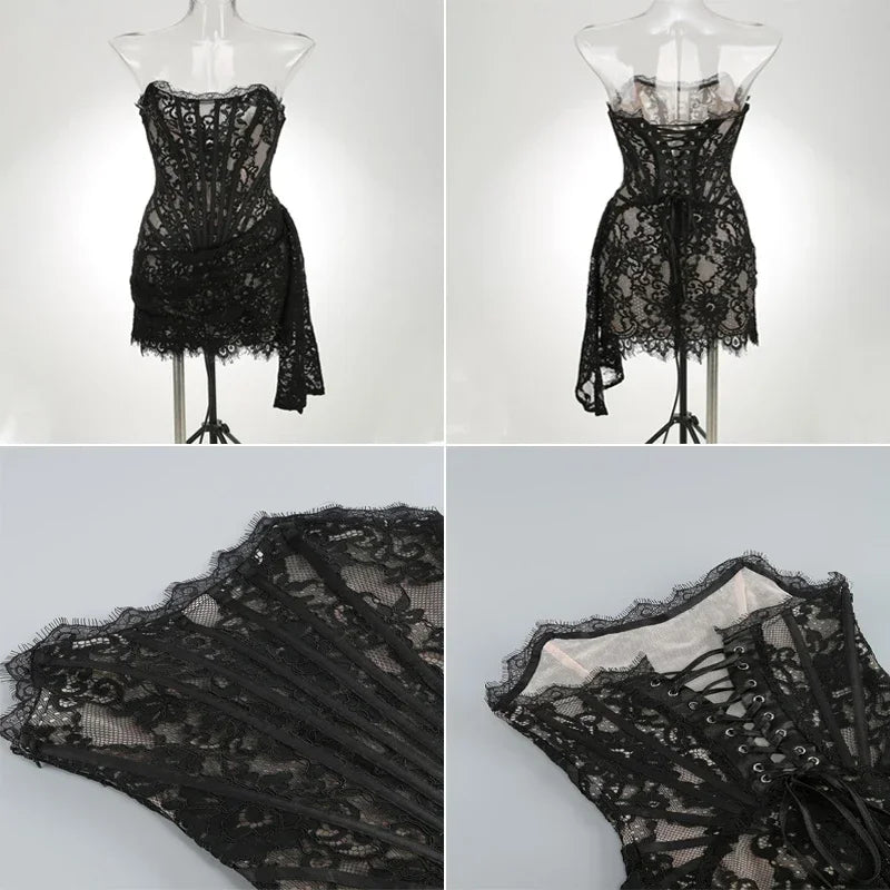 Strapless Lace Mini Dress