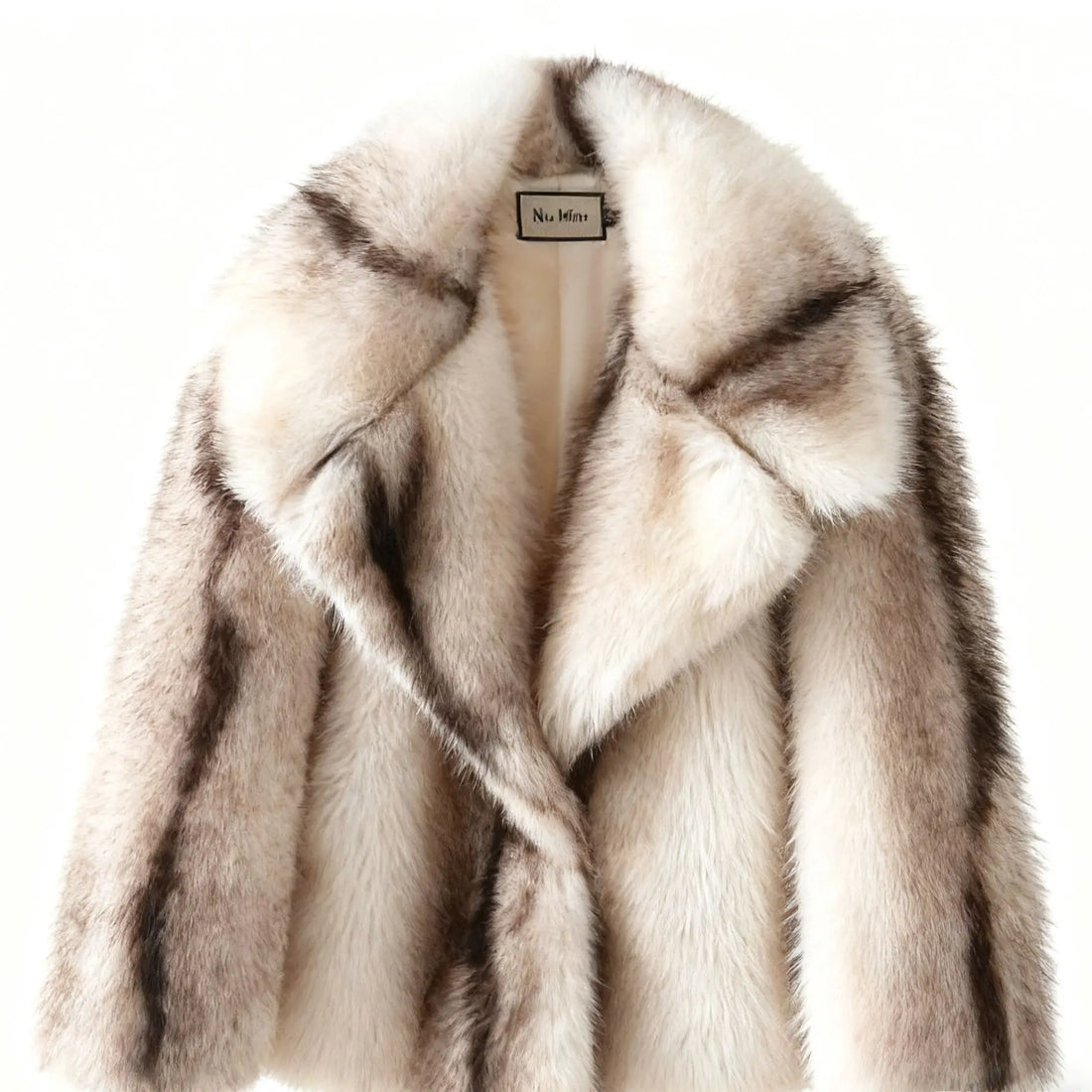 Striped Faux Fur Oversized Coat