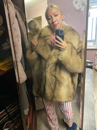 Striped Faux Fur Oversized Coat