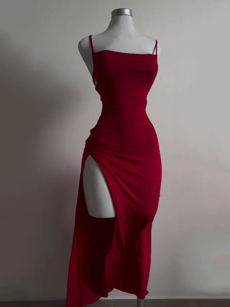 Scarlett Halter Slit Gown