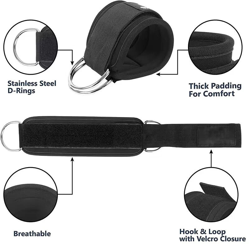 Ensemble de bandes de résistance avec attaches pour chevilles – Bandes d'entraînement pour fessiers et jambes