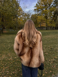 Striped Faux Fur Oversized Coat