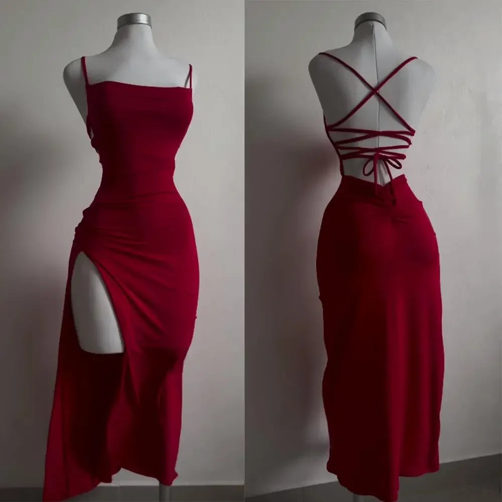 Scarlett Halter Slit Gown