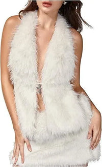 Faux Fur Halter Vest