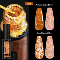 FOUR LILY 5ml Reflective Glitter Liner Nail Gel Polish Gold Silver Red Sparkling Nail Supplies UV/LED Varnish Painting Gel